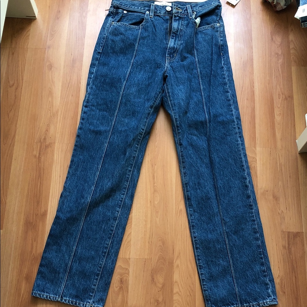 SLVRLAKE Deep Blue Straight Pintuck Jeans size 30